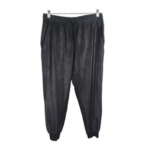 Maison D' Amelie Jogger Pants Women's Size Medium High Waist Faux Leather Loose